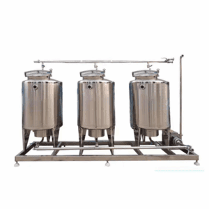 Macchina di pulizia CIP completamente automatica, serbatoio di acqua calda per acidi e alcali da 1 tonnellata, sistema di pulizia della linea di produzione di bevande con riscaldamento elettrico