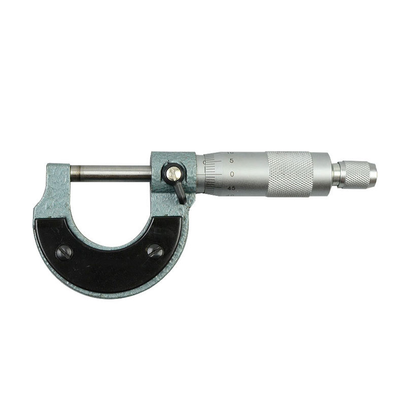 High-precision outside micrometer front view detail