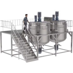 2000L Industrial Stainless Steel Chemical Mixing Tank with Stirrer, Acid Resistant