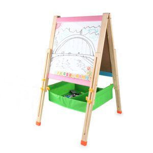 Tavole da disegno in legno regolabili per bambini, lavagne magnetiche per l'apprendimento bifacciale