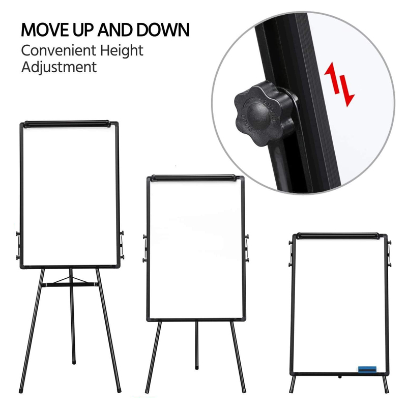 Il cavalletto è montato su un treppiede regolabile in altezza per un'esposizione stabile e flessibile.