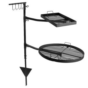 Griglia rotante per cucinare su fuoco doppio da esterno, regolabile e resistente