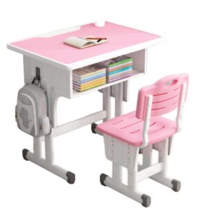 Single Primary School Furniture Student Desk and Chair Metal Table and Chair Set