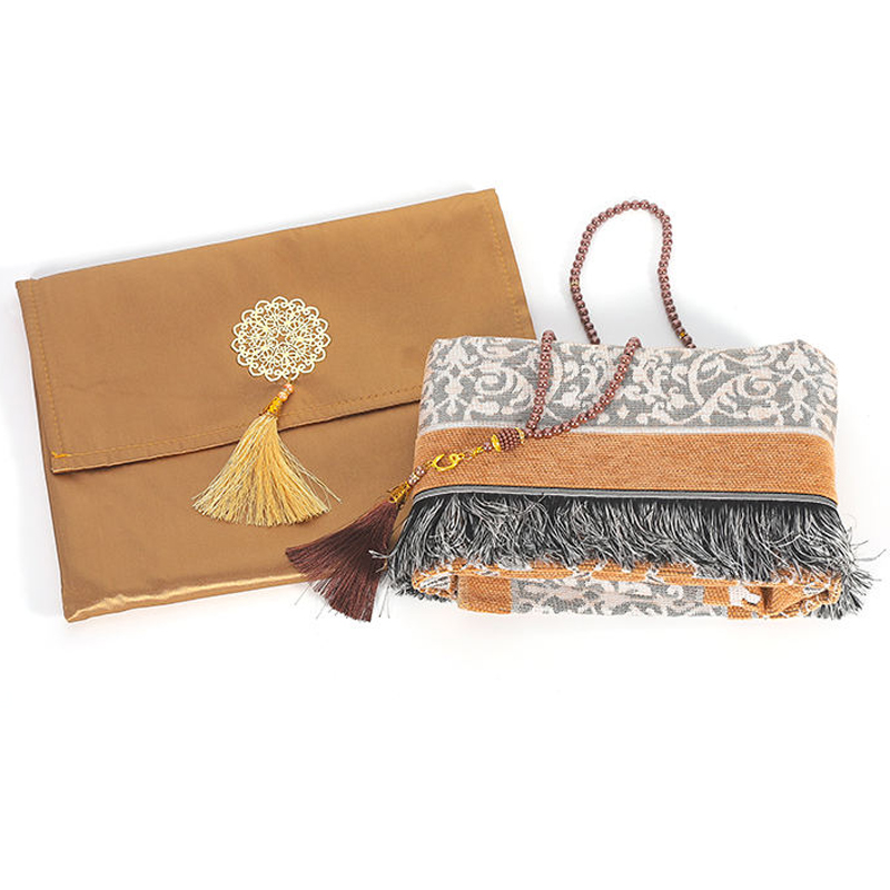 Tappetino da preghiera da viaggio: tappetino da preghiera portatile da viaggio nero con set di borsa con cerniera