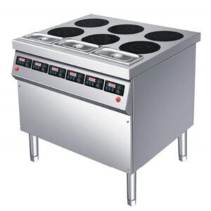 Built-in Bain Marie 6-Burner Induction Cooking Equipment