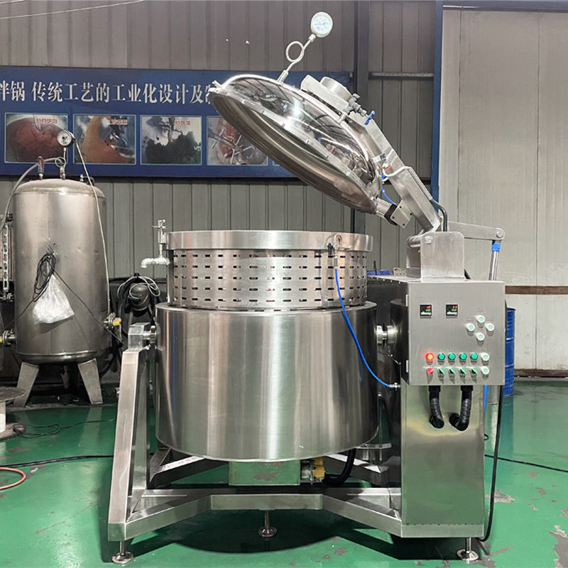 Pentola a pressione in acciaio inossidabile da 800 litri in officina