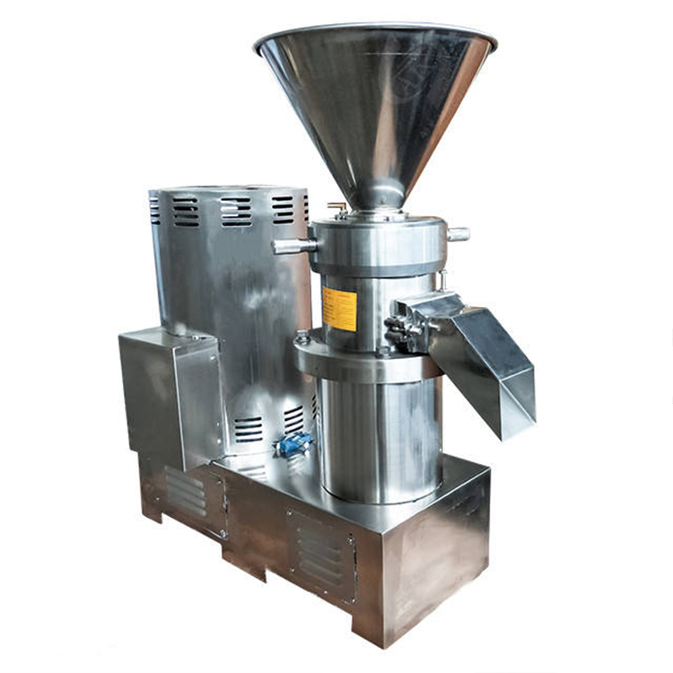 Sie zeigen eine Kolloidmühle (Nussmühle) aus Edelstahl.