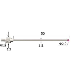 Stili CMM standard con sfera in acciaio al tungsteno e stilo in rubino
