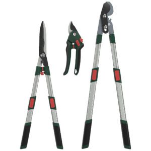 3-Piece Set Telescopic Handle Heavy Duty Garden Shears Lopper Pruner