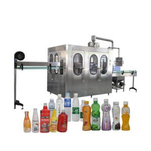 Linea di produzione automatica per l'imbottigliamento - Bevande - Bottiglie da 0.3-2 l, cambio pezzi, versatile