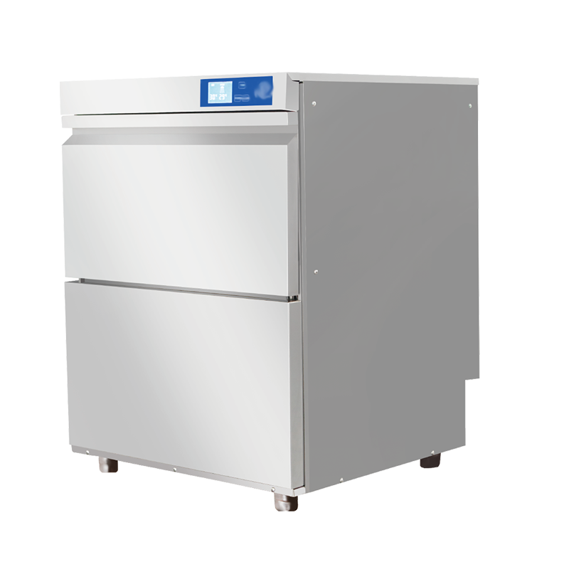 The hotel dishwasher is made of thickened stainless steel.