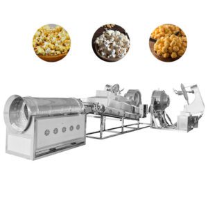 Linea di lavorazione dei popcorn Linea automatica per popcorn con aromatizzazione integrata