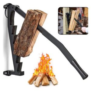 Mechanischer, manueller Holzspalter zur Wand- oder mobilen Verwendung mit Doppelgriff