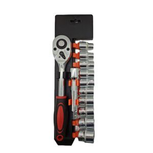 12PCS Ratchet Wrench Socket Tool Set-Carbon Steel,Reliable