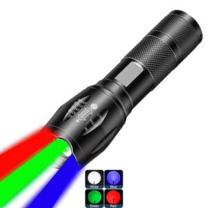 4 Mode Multi-Function LED Flashlight - W/R/B/G Waterproof