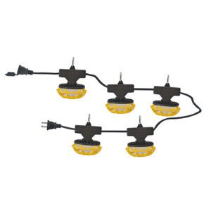 50FT LED Job Site Lighting,10000 Lumen IP65 Temporary Site String