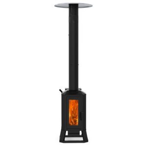 70,000 BTU Wood Pellet Patio Heater With Glass View Window