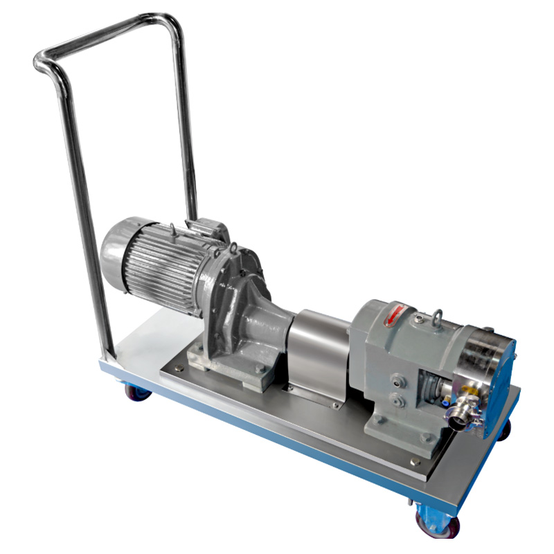 Sanitary SS cam rotor pump full view display.