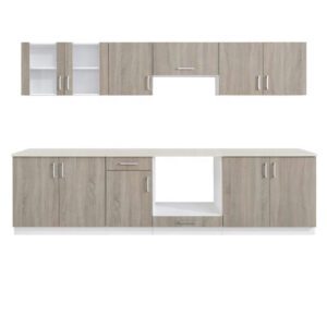 Custom Modern Flat-Pack Kitchen Cabinets with Marble Laminate
