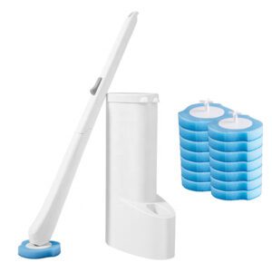 Restroom Supplies Disposable Toilet Brush Set with Holder Refill