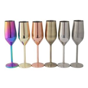 Single-layer unbreakable glass flute champagne glasses for parties