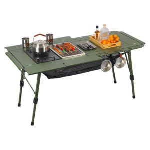 Outdoor freely combinable picnic table, foldable kitchen and camping grill table