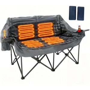 Electric Heated Outdoor Double Chair, Oversize Camping Sofa