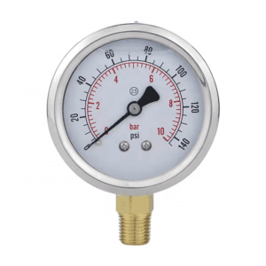 2.5-inch Shockproof Stainless Steel Hydraulic Pressure Gauge, Glycerin Filled
