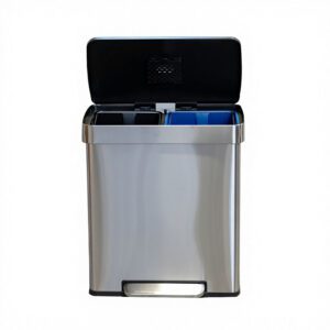 Contenitore per il riciclaggio di grande capacità e contenitore a pedale da 60 litri a due scomparti