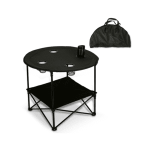 Outdoor Fishing Round Folding Table with 4 Cup Holders