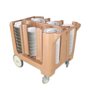 Restaurant Adjustable Plate Caddy Plastic Dish Storage Trolley