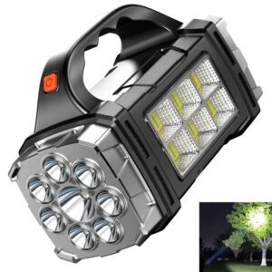Solar Rechargeable Power Searchlight Flashlight - Side Emergency