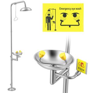 304 SS Emergency Eye Wash Shower Unit for Laboratory Workplace