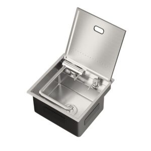 Commercial Bar Sink 16x18" Stainless Steel Workstation Faucet