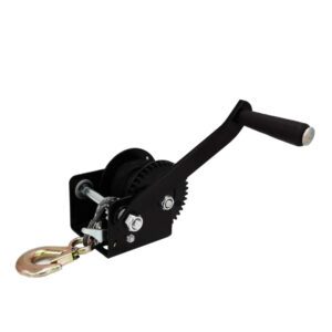 800lbs Winches for Small Boat Trailer – Black Portable Crank