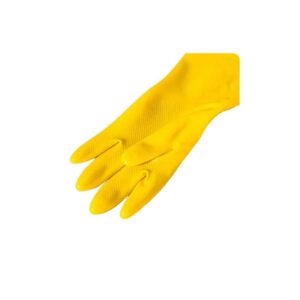 Guanti in lattice di gomma gialli per la pulizia della cucina e l'uso quotidiano in casa