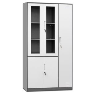 File cabinet, metal cabinet, office cabinet, storage cabinet, five-door information cabinet, steel office storage cabinet, office storage cabinet with lock (color: Blue1, size: One Size), five-door glass equipment locker