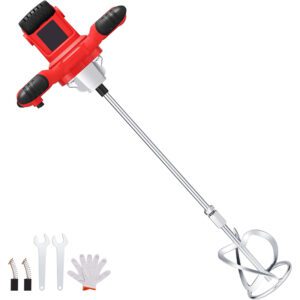 Cement Mixer, 2300W Handheld Electric Concrete Mixer, Portable Mortar Mixer with 6 Adjustable Speed, 110V Mud Mixer for Mixing Mud, Cement, Mortar, Paint, Fodder