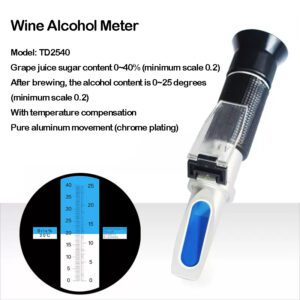 Alcohol meter for wine (with sugar content) Sugar meter fruit sugar meter salt refractometer high-precision sweetness tester hand-held cutting fluid concentration measuring instrument