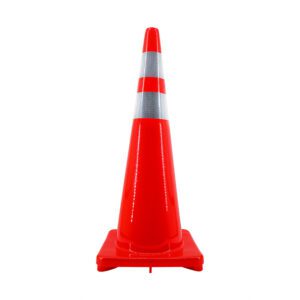 Traffic Cones 6 Pack 36" PVC Traffic Cones With Reflective Collars and Handle for Parking Lot, Road Safety and Driving Training
