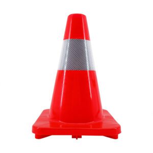 Traffic Cones 4 Pack 12" PVC Traffic Cones With Reflective Collars and Handle for Parking Lot, Road Safety and Driving Training