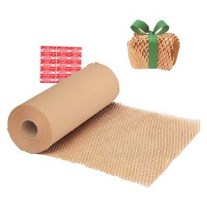 Honeycomb wrapping paper,12 inches x 300 feet bubble buffer wrapping paper,used for mobile transportation packaging gifts,recyclable buffer paper,mobile packaging supplies protection roll,protective packaging paper