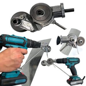 New Electric Drill Plate Cutter,Metal Nibbler Drill Attachment with Adapter, DIY Metal Drill Attachment, Sheet Metal Knife for Cutting Iron, White Sheet, Steel,Copper, Aluminum(1PC)