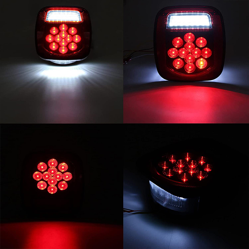RV Tail Light, 39LED Trailer Light Kit, Jeep CJ YJ JK Truck Trailer Boat, Stop Turn Tail Trailer Light, 12V Red/White Trailer Light LED Kit (2 Pack) - Image 4
