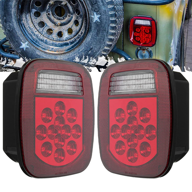 RV Tail Light, 39LED Trailer Light Kit, Jeep CJ YJ JK Truck Trailer Boat, Stop Turn Tail Trailer Light, 12V Red/White Trailer Light LED Kit (2 Pack) - Image 3