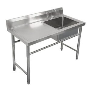Commercial sink stainless steel with bracket kitchen single and double sinks with platform