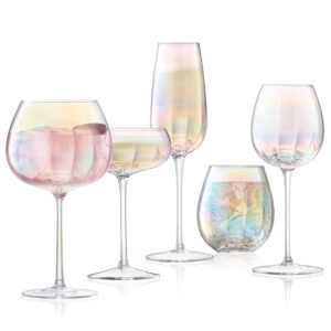 Rainbow Wine Glass Set 5pcs Household Goblet Colorful Champagne Glass Glass Stemware Electroplating Crystal Glass Wine Glass