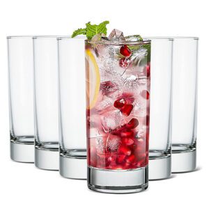 8oz Cocktail/Martini Glasses 6PCS Premium Highball Lead-free Glass Cup for Water Juice Wine Beer Beverages Cocktails and Mixed Drinks