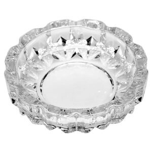 5" Heavy Glass Ashtray Round Green Apple Crystal Glass Ashtray for Indoor and Outdoor Decorative Stylish and Modern Look