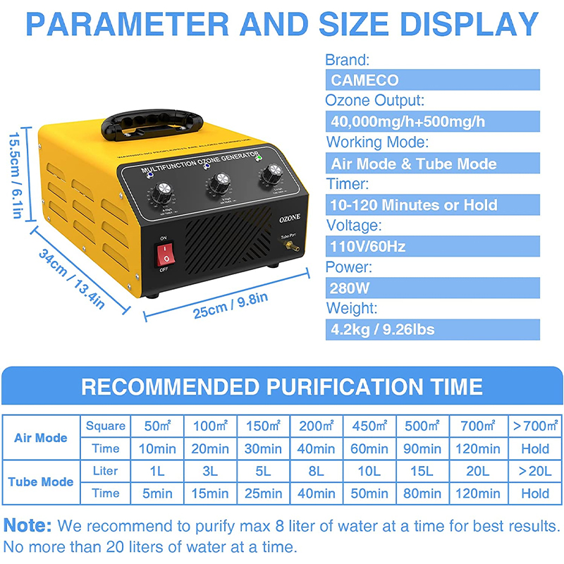 Ozone Machine 40,000mg/h Dual Mode, Professional O3 Ozone Deodorizer with Booster Pump, 20,000mg & 20,000mg & 500mg 3 Timers, 7000sqft, Ideal for Home, Car - Image 5